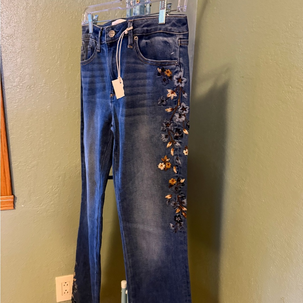 DRIFTWOOD Blue Floral Embroidered Jeans - Picture 4 of 8